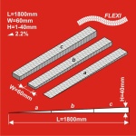 Hacker-Model HCT9603F - H0 - Rampe FLEXI 1700 x 60 mm<BR>Höhe: 40 mm